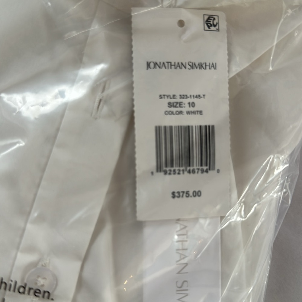 ❤️ (186) BNWT Jonathan Simkhai Sammy dress in white 333-1245-T - Picture 3 of 6